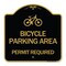 Signmission Bicycle Parking Area-Permit Required W/ Graphic, Black & Gold Alum Sign, 18" x 18", BG-1818-24324 A-DES-BG-1818-24324 - alternate 1